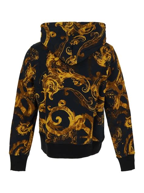 versace jeans couture baroque hoodie|Versace Jeans Couture Baroque Logo Printed Hoodie .